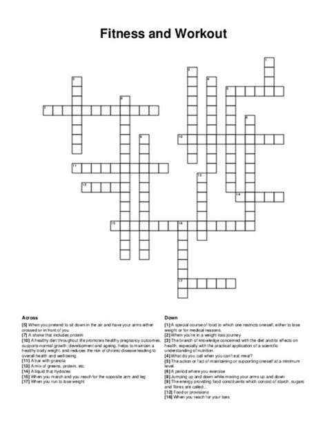 fitness crossword clue|fitness Crossword Clue